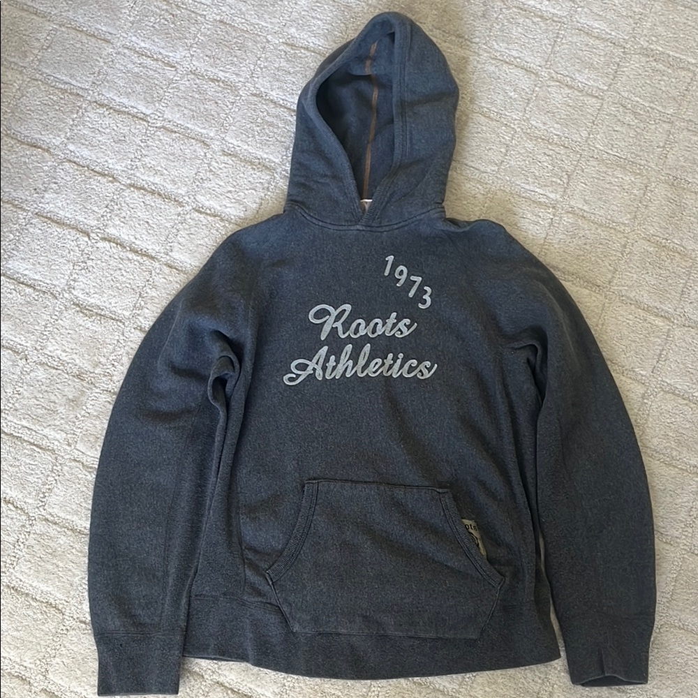 Roots Athletic Canada Gray Relaxed Oversized Sweatshirt Hoodie